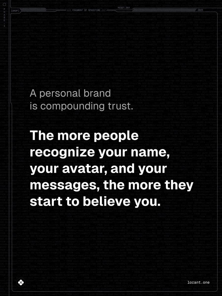 Personal brand is compounding trust