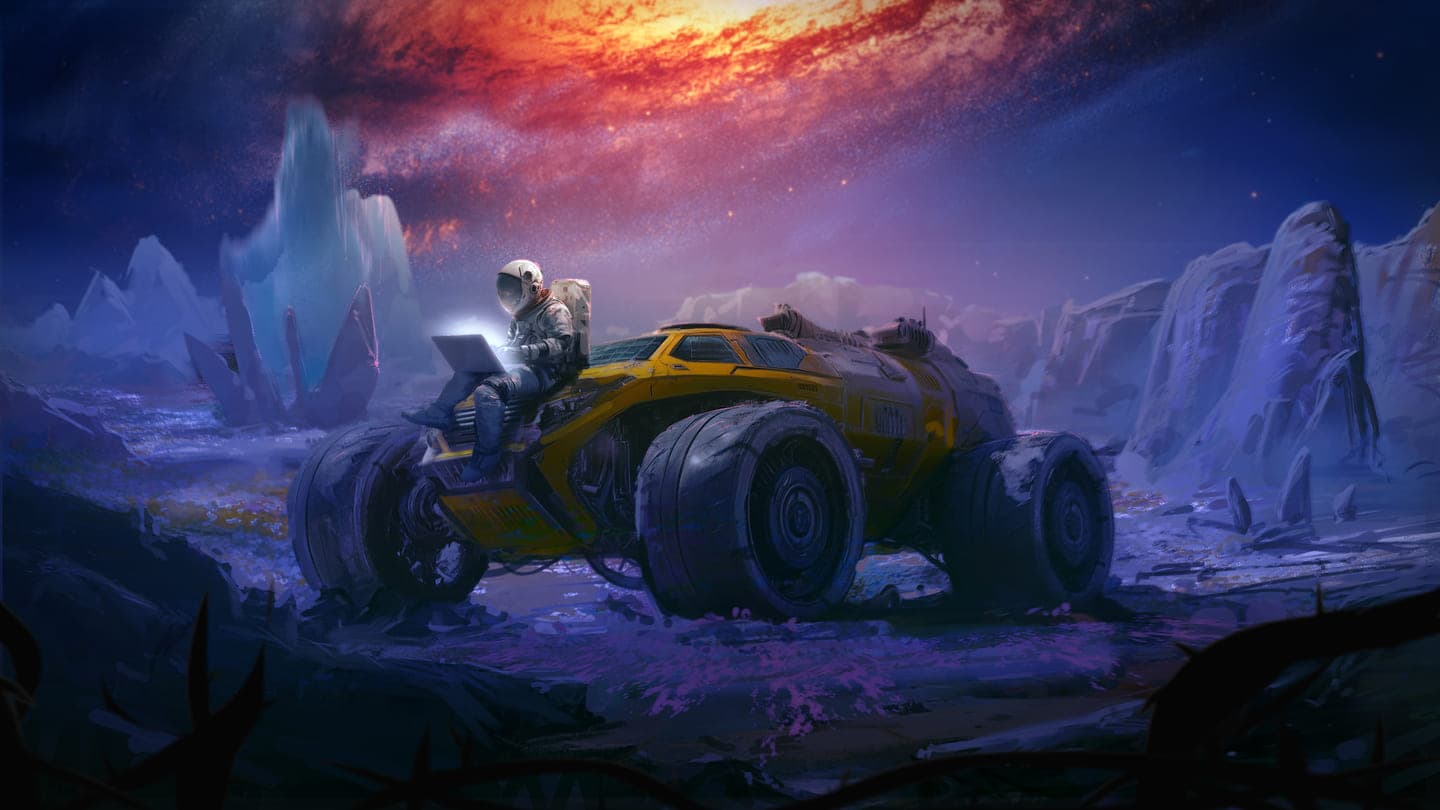 Creative workspace background image