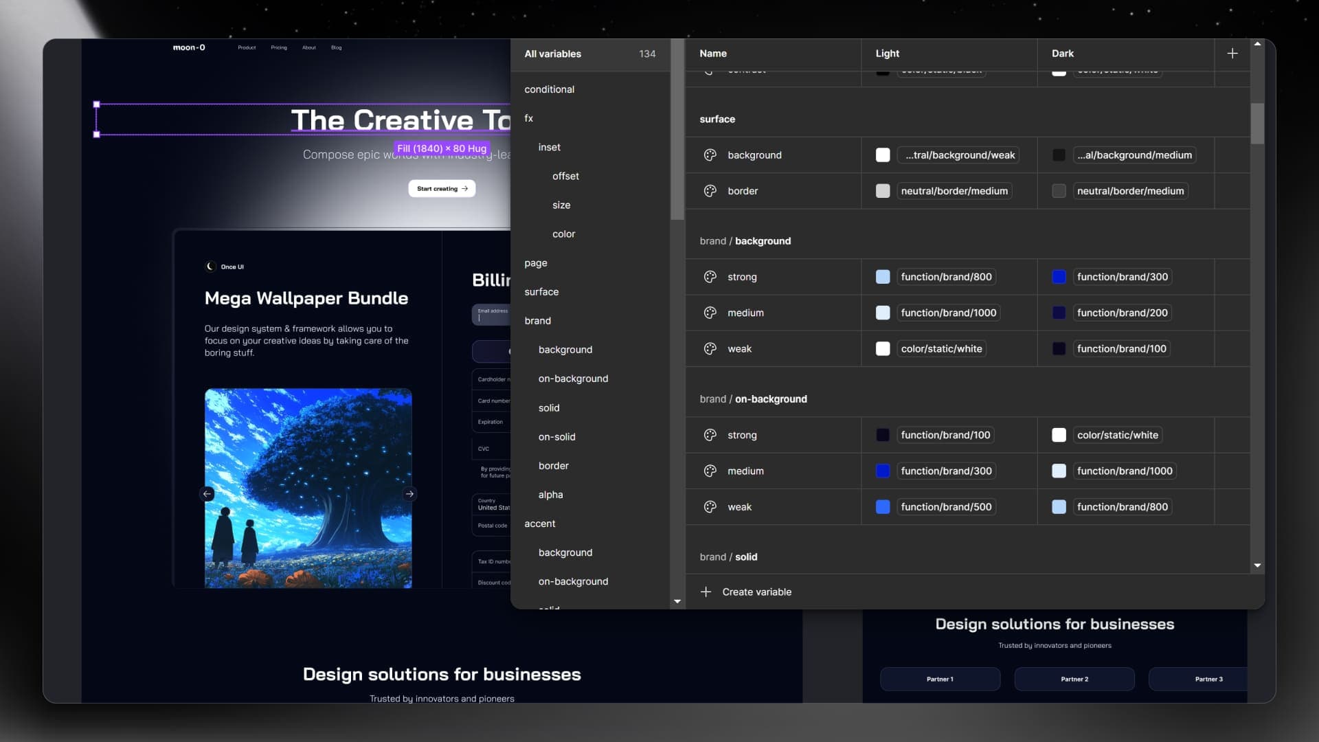 Foundations and variables from the Once UI design system for Figma