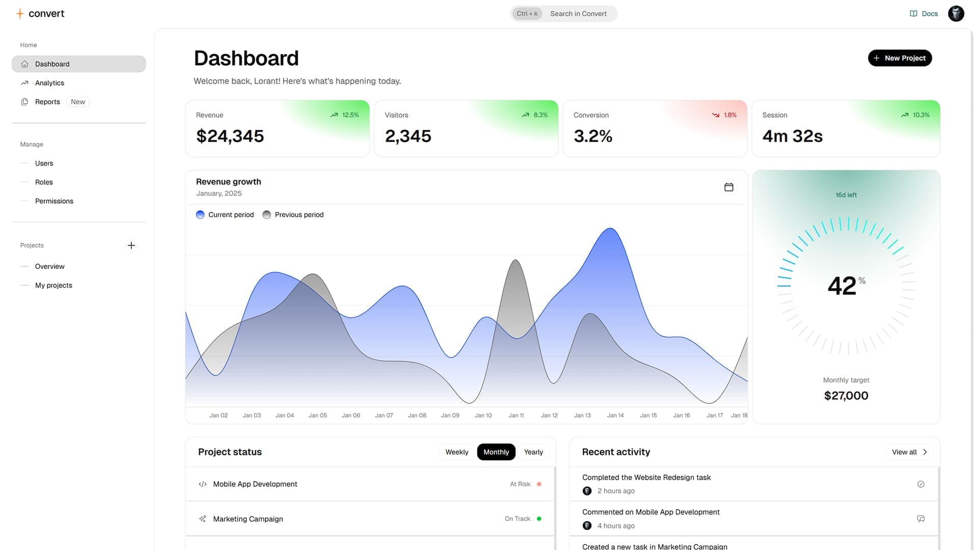 Magic Convert light mode product mockup from Once UI Pro