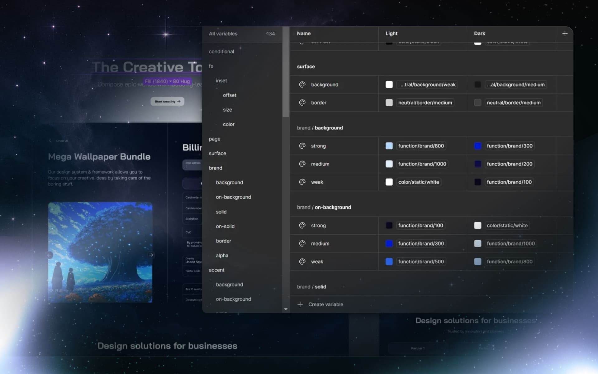 Foundations and variables from the Once UI design system for Figma