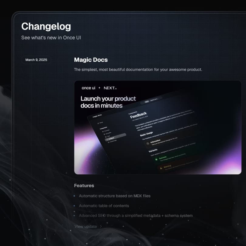 Magic Docs changelog