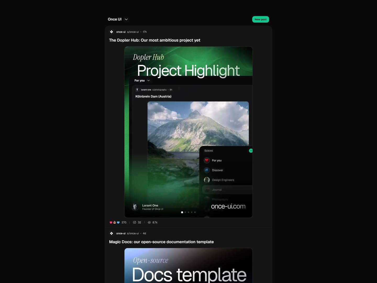 Supa Social product mockup from Once UI Pro