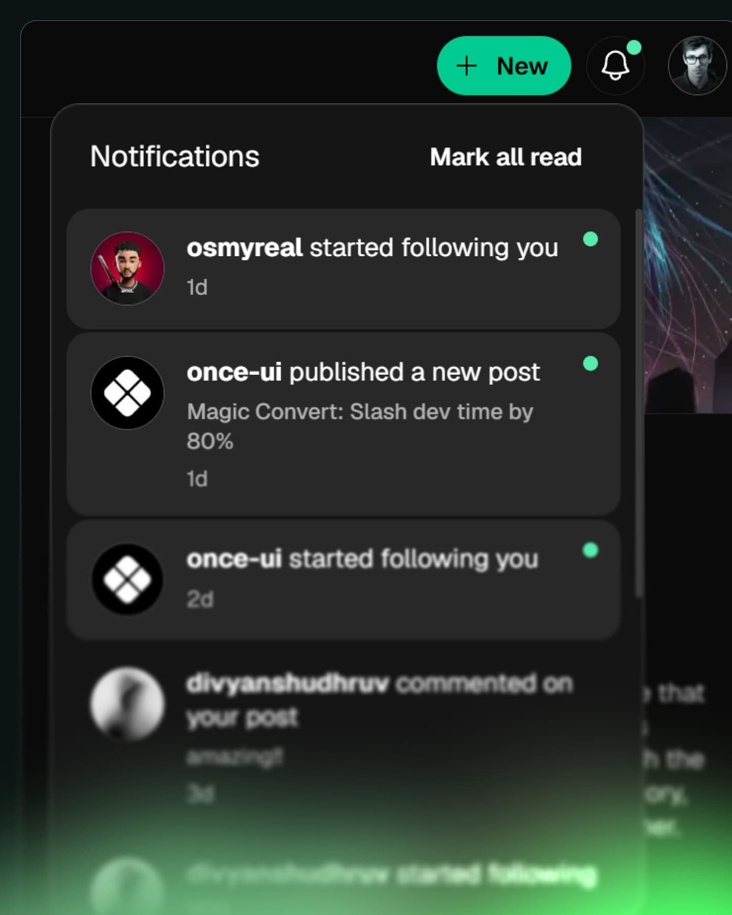 Supa Social platform notifications