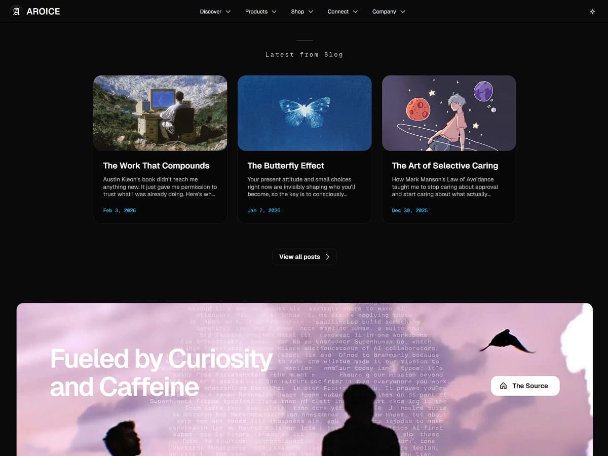 Aroice: Developer portfolio