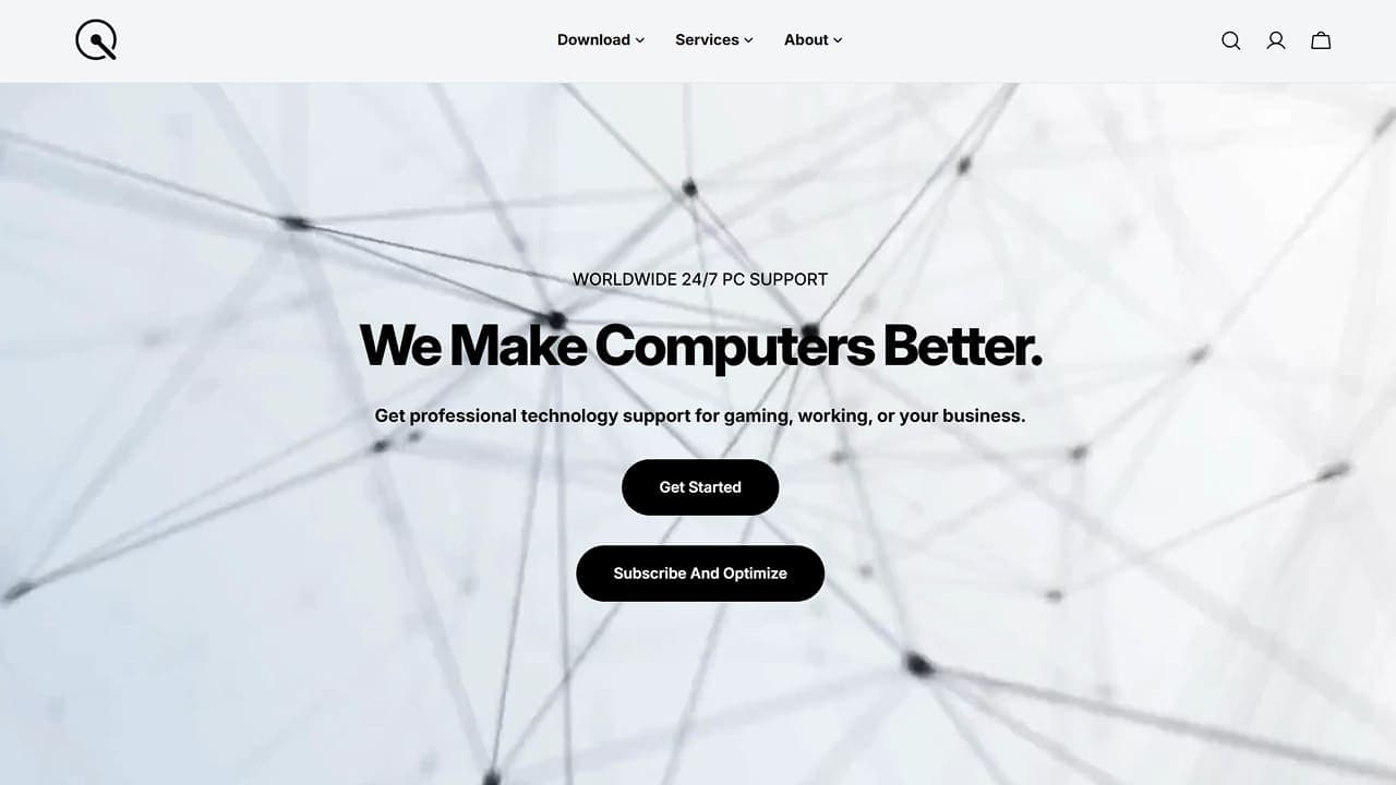 Original IQON landing page hero