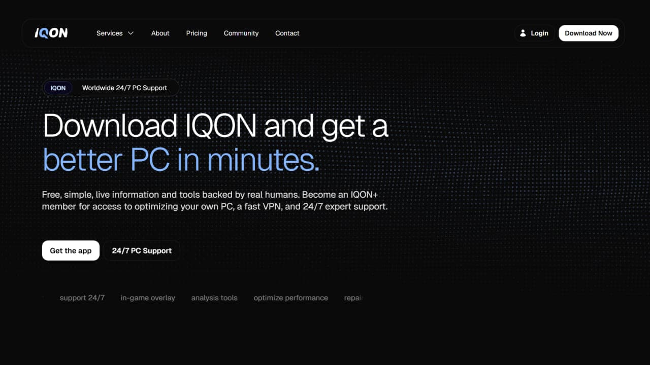Reworked IQON landing page hero with Once UI
